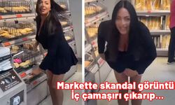 Sosyal medya bu görüntüyü konuşuyor: Markette iç çamaşırını çıkarıp...