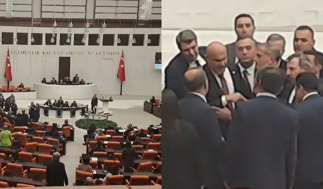 Terör saldırısının görüşüldüğü TBMM'de gerilim: O anlar böyle görüntülendi