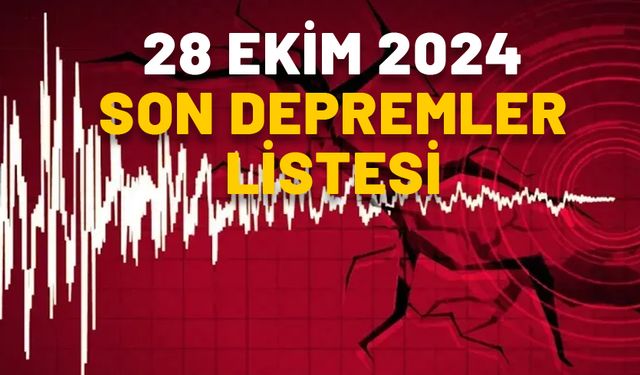 DEPREM Mİ OLDU, NEREDE KAÇ ŞİDDETİNDE? 28 Ekim Kandilli VE AFAD son depremler listesi 2024